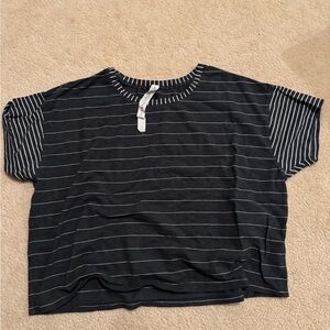 lululemon athletica Black & White Striped Crop Top